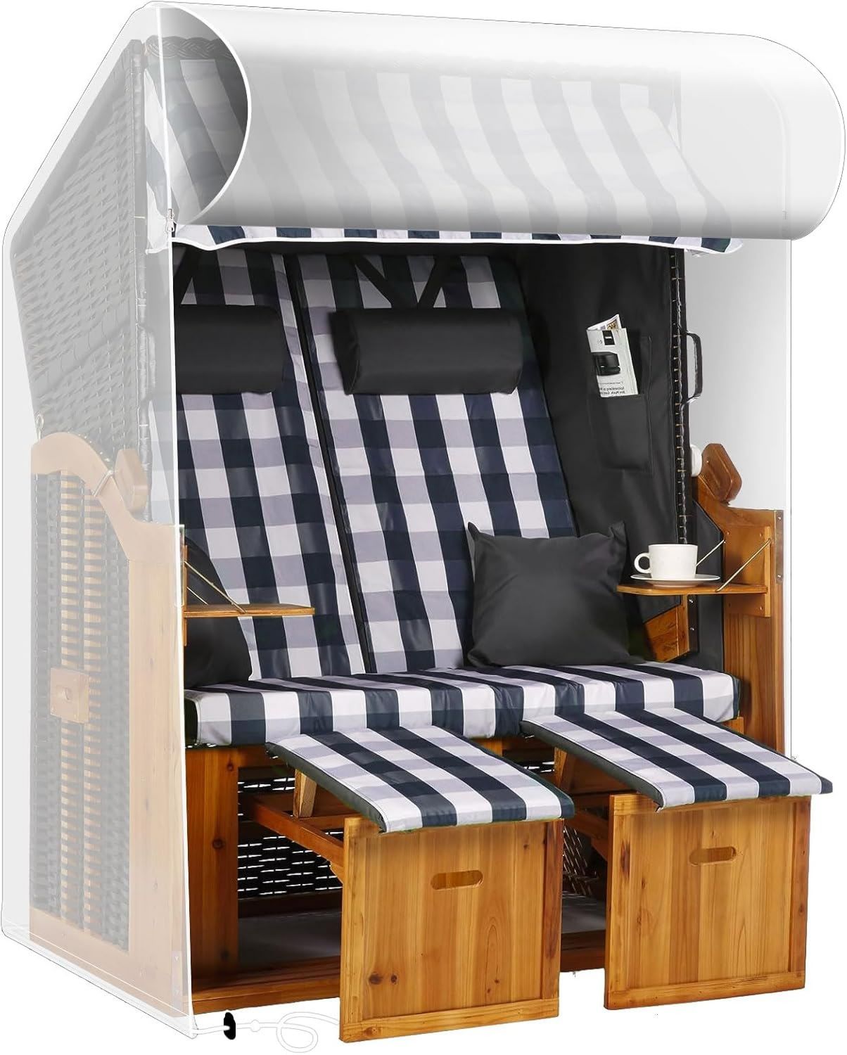 Hochwertige Strandkorbhuelle Wasserdicht Winddicht UV bestaendig reissfest Aufgewertete PE Gewebeabdeckung geeignet f¨¹r Strandkorb Transparent 125x90x165 135 cm Variante 158