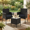 Hochwertige Balkonmoebel Gartenmoebel Set aus PE Polyrattan Lounge Set und 2 Stuehle Terrassenmoebel geeignet f¨¹r Terrasse Balkon schwarz grau GGF003B02 Variante 455