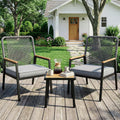 Hochwertige Gartenmoebel Set 3 teilig Gartenstuhl 2 Terrassenstuehle ausgestattet mit bis 160 kg witterungsbestaendig WPC Armrest Balkonmoebel Metall und geeignet f¨¹r Terrasse Veranda Variante 450