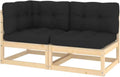 Hochwertige 2 tlg Lounge Set ausgestattet mit Kissen Kiefer Massivholz Variante 576