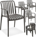 Hochwertige tectake Gartenstuehle stapelbar Gartenmoebel Set Balkon Moebel Bistro Set Armst¨¹hle Moebel Balkonmoebel Terrassenmoebel anthrazit 4er Set Variante 486