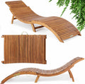 Hochwertige Sonnenliege zusammenzusammenklappbar Holz FSC zertifiziert 320kg Tragf?higkeit 190x60cm Tragegriff Kofferfunktion Balkon Terrasse Klappliege Akazie Variante 478